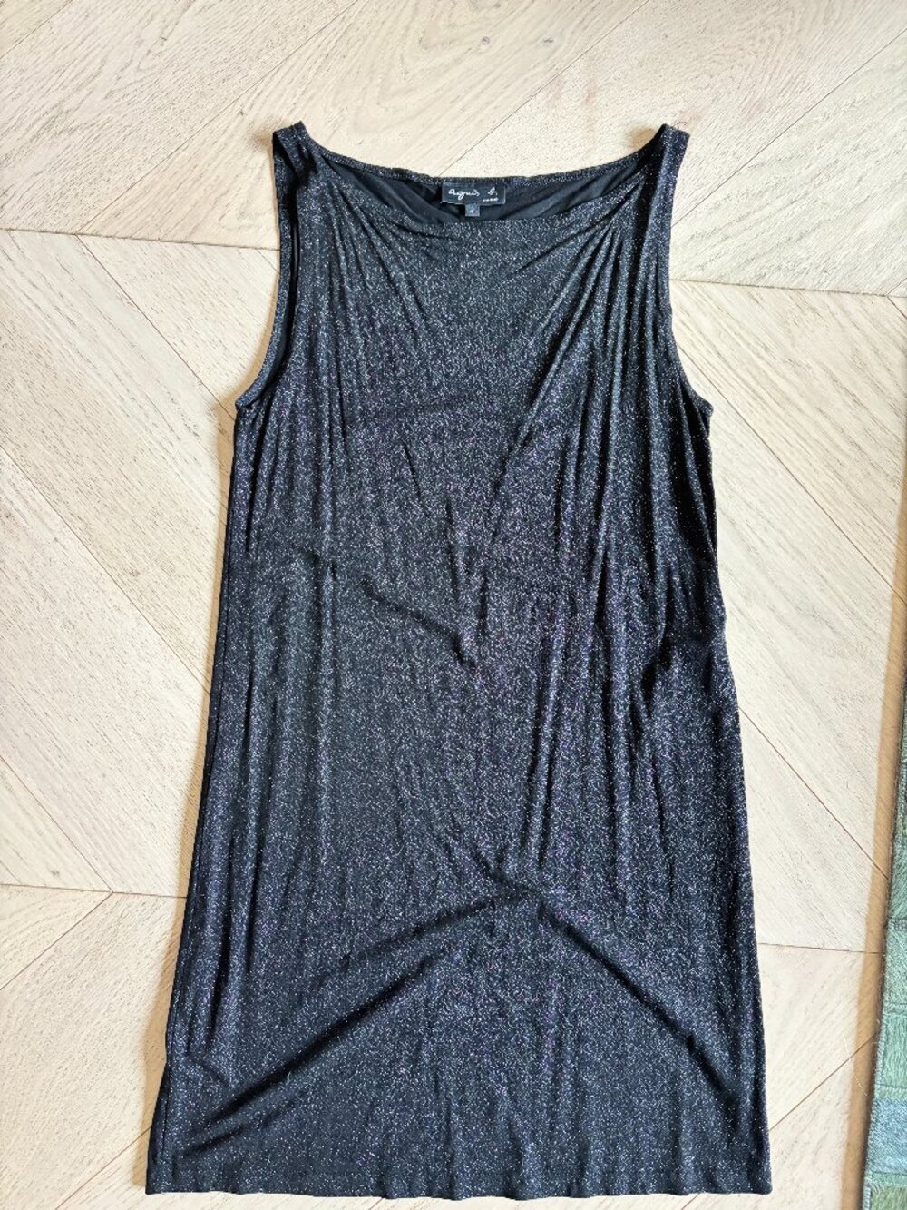 agnes b. Black Sparkly Shift Dress